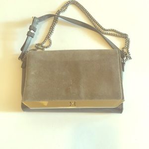 Grey Leather and Suede Halston Heritage bag